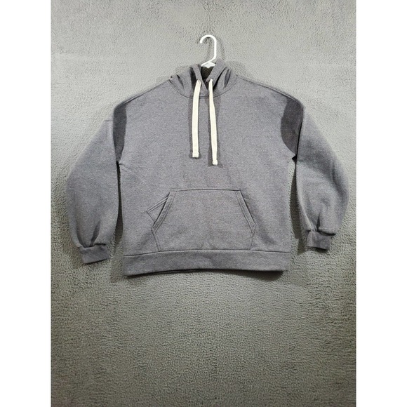 Zenana Outfitters Tops - Zenana Hoodie Womens Medium‎ Gray Solid Long Sleeve Pullover Sweater OT-35033